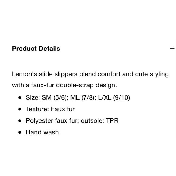 Lemon Women’s Two-Strap Faux-Fur Slide Slippers Sea Salt Size S/M 5/6 NEW! - Picture 6 of 6